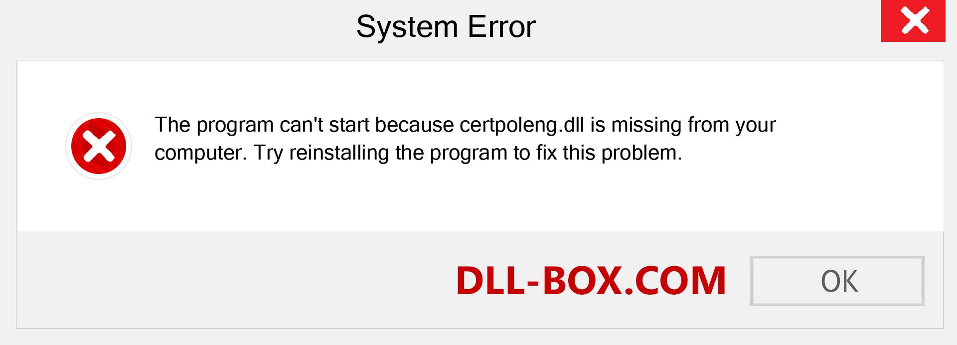  certpoleng.dll file is missing?. Download for Windows 7, 8, 10 - Fix  certpoleng dll Missing Error on Windows, photos, images